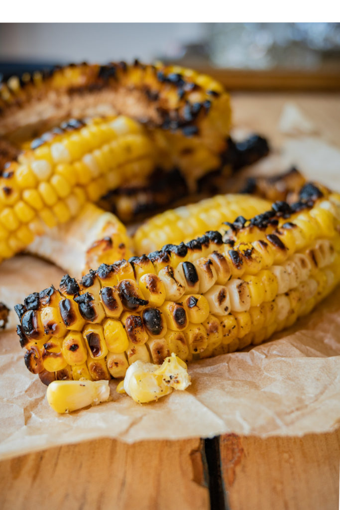 grilled corn rib close up