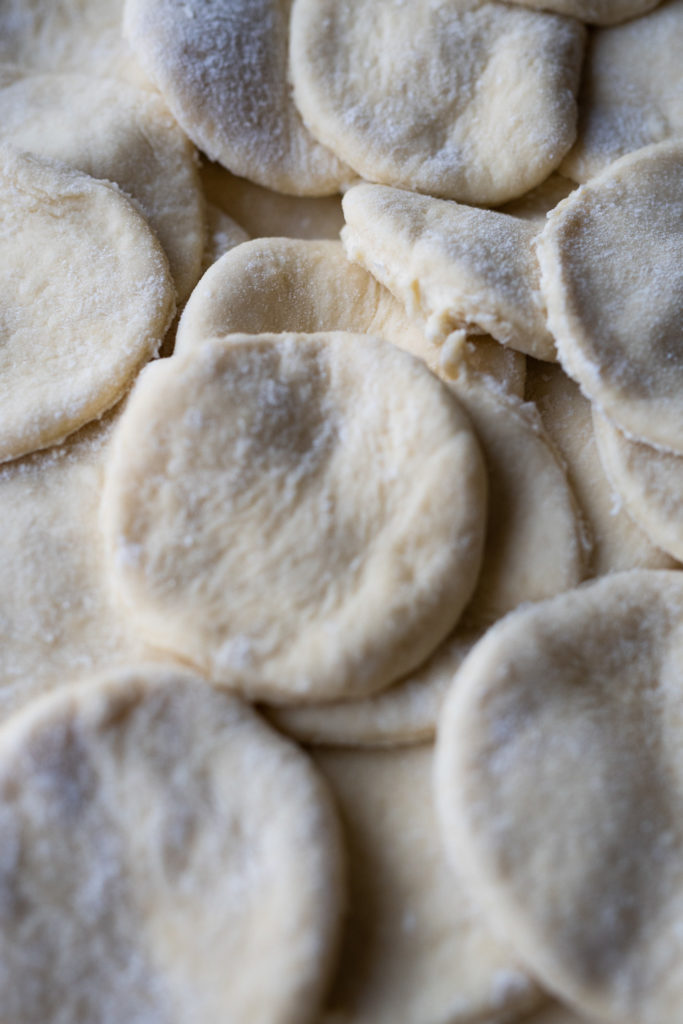 pierogi dough circles