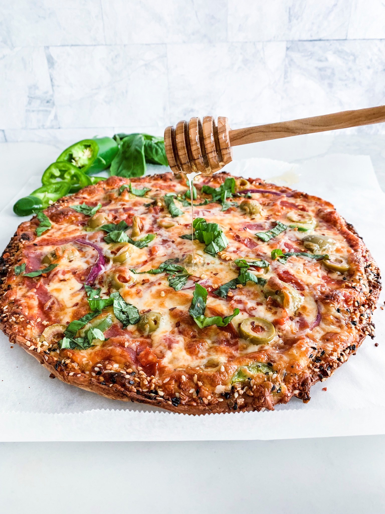 Salami Pizza - According to delicious Italian recipe