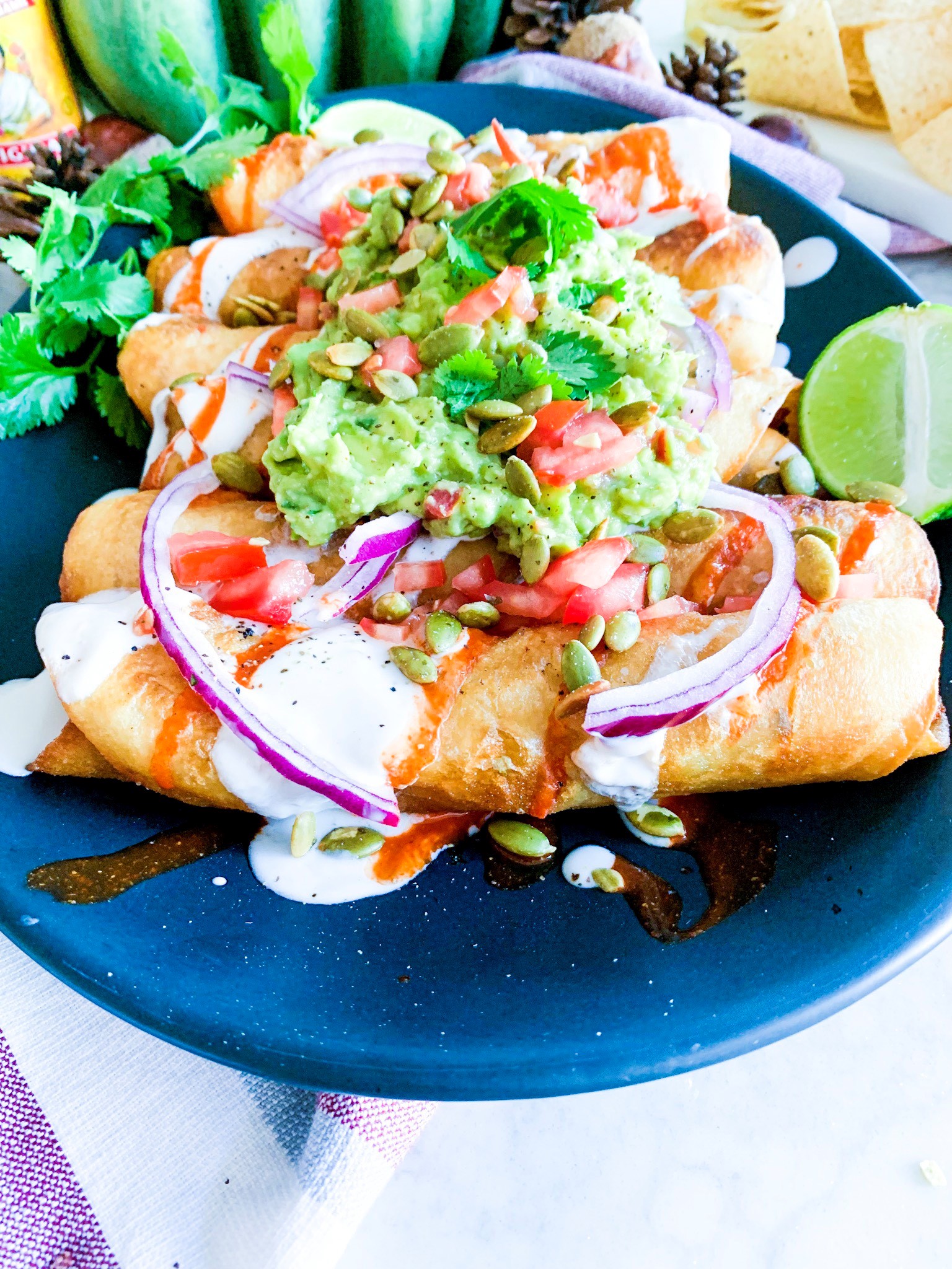 BLACK BEAN & SWEET POTATO PUMPKIN TAQUITOS - thecommunalfeast.com