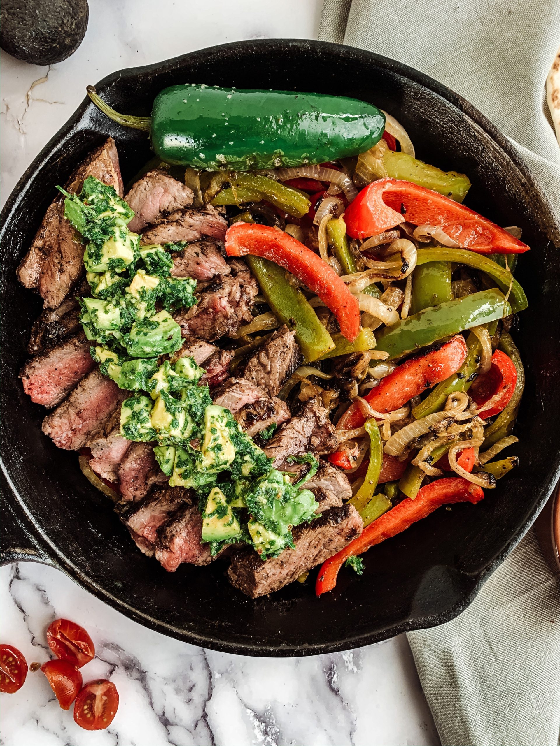 easy-steak-fajitas-with-avocado-chimichurri-thecommunalfeast