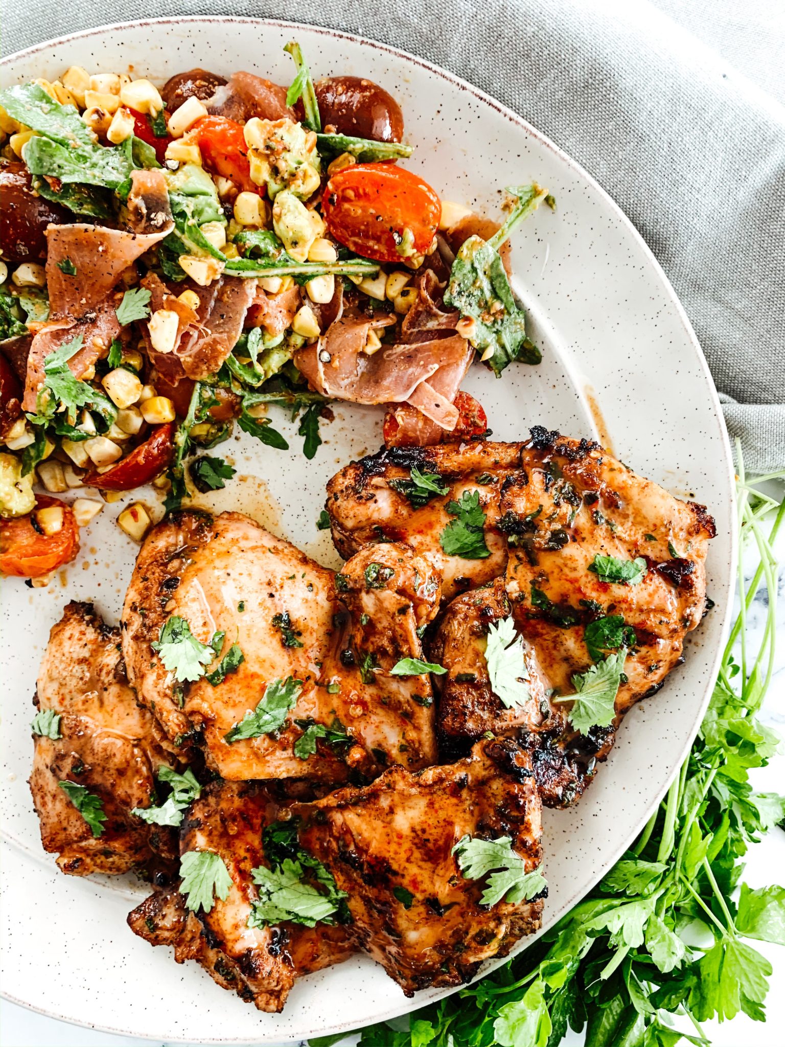 SWEET & SPICY GRILLED BONELESS CHICKEN THIGHS - thecommunalfeast.com