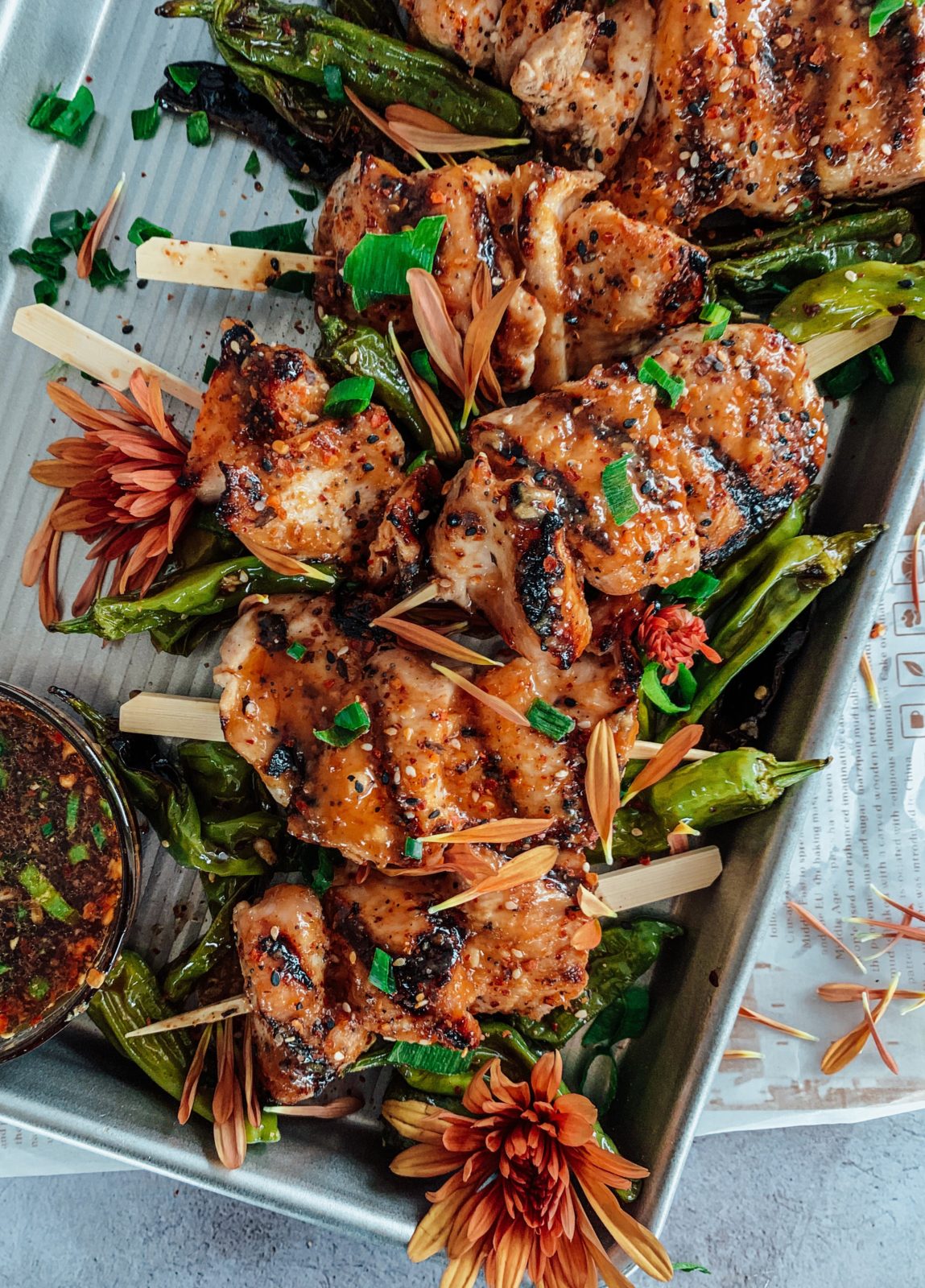 MISO TOGARASHI CHICKEN SKEWERS - thecommunalfeast.com