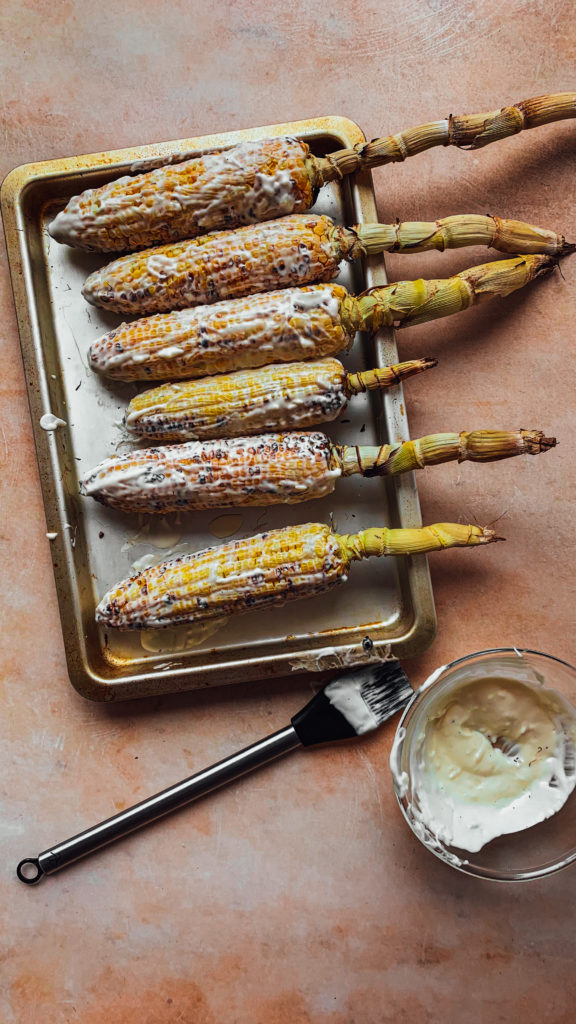 Elotes with lime mayo