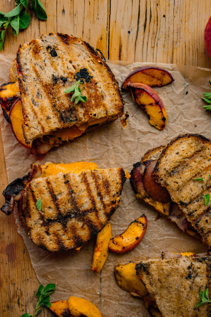 peach and bacon grilled cheese 