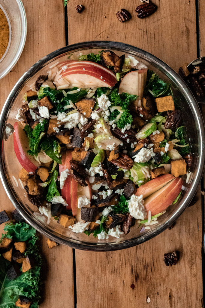 Roasted Butternut Squash with Orzo Harvest Salad