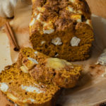 pumpkin loaf with cream cheese swirl
