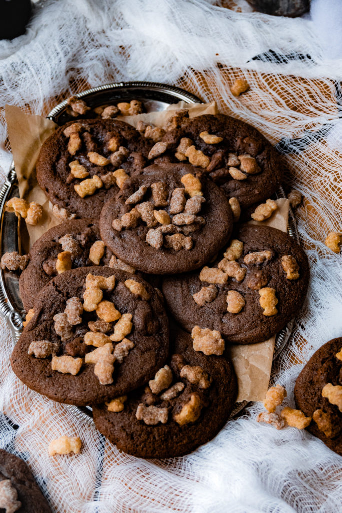 Festive Halloween Cereal Brownie Cookies