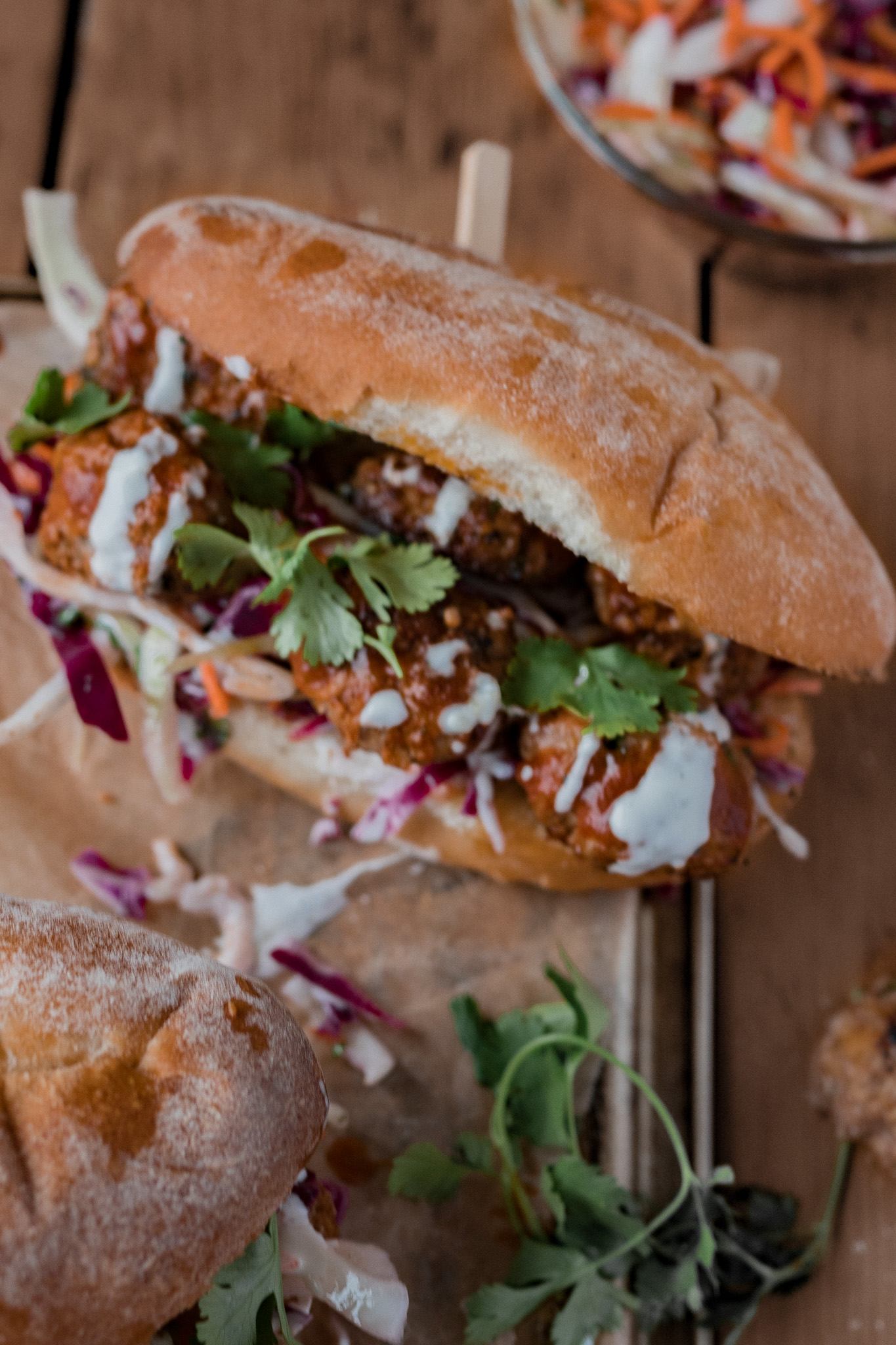 pulled pork meatball sandwiches