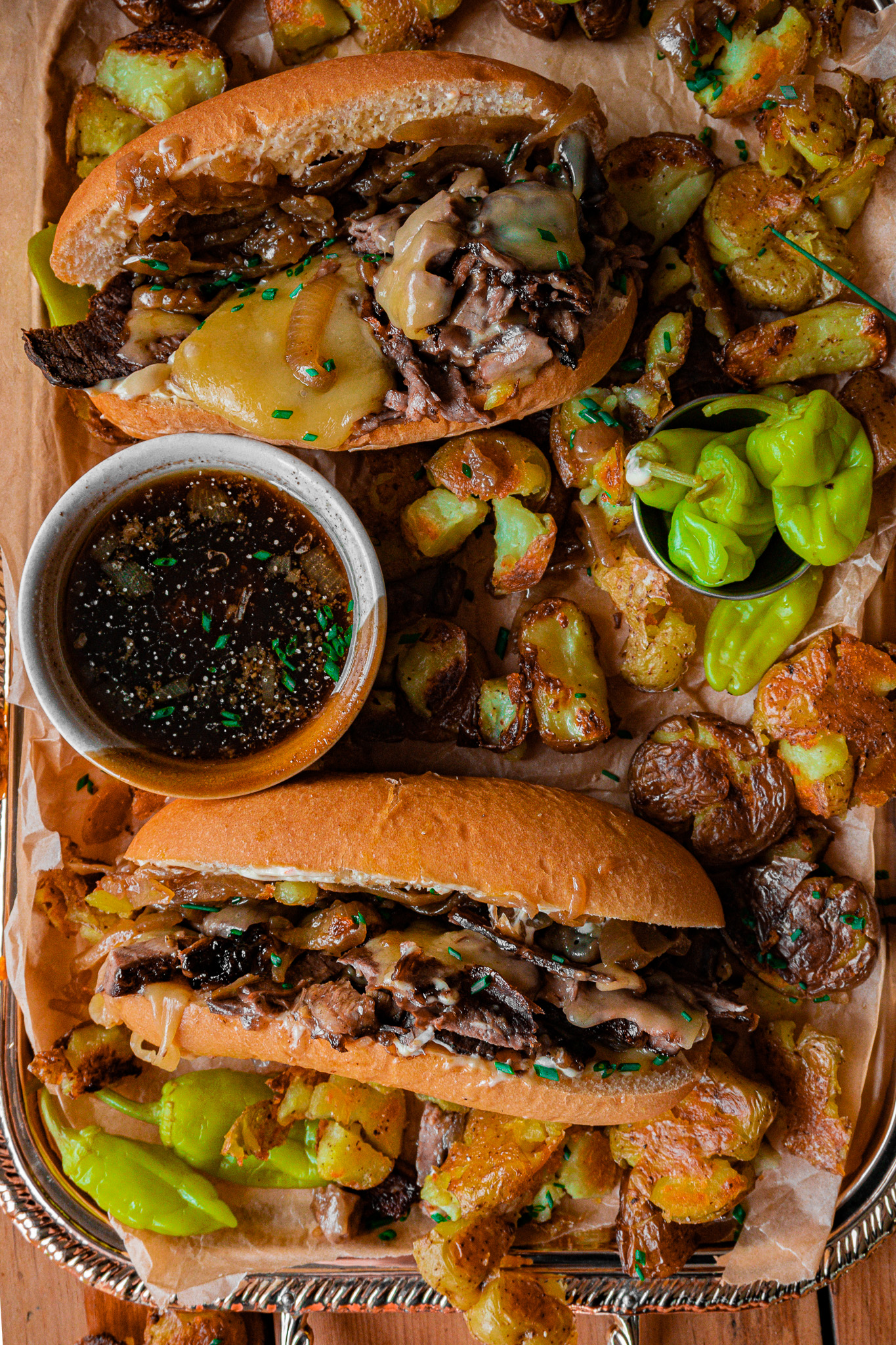 slow roasted french dip sandwiches