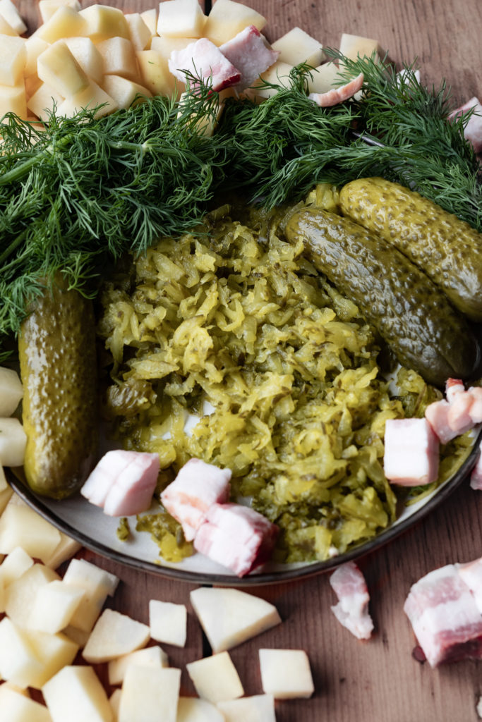 Creamy dill pickle soup ingredients