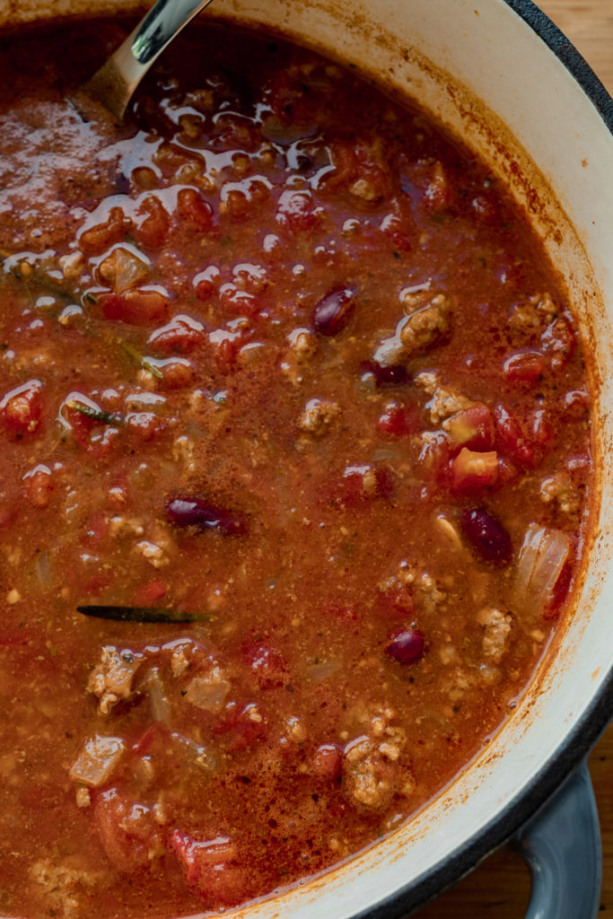 batch homemade stovetop chili