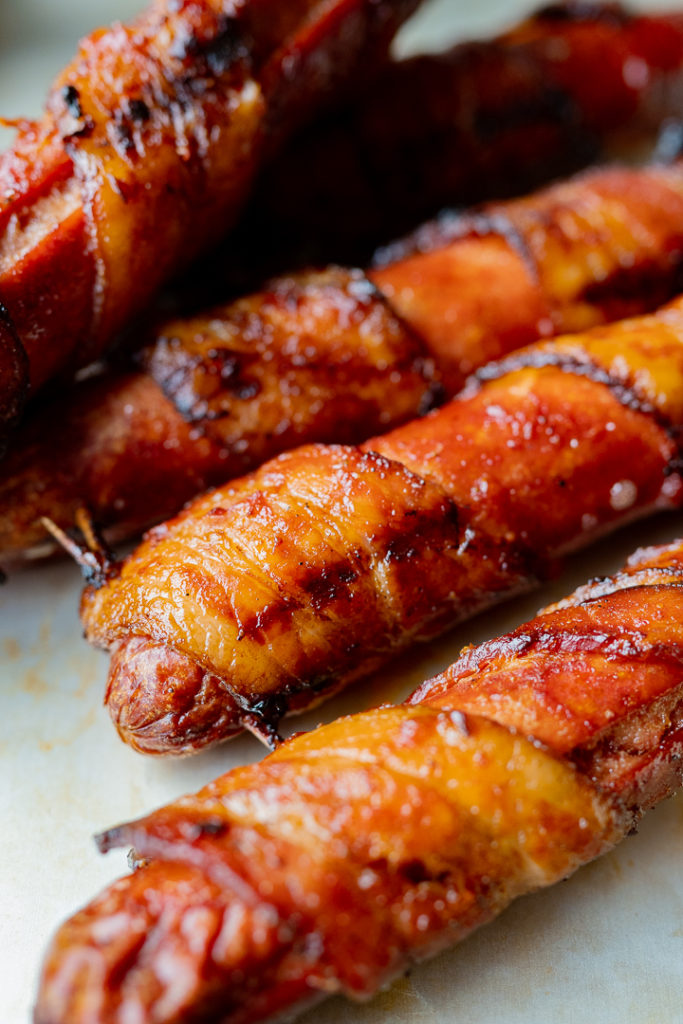 bacon wrapped hot dogs