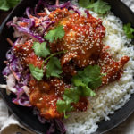 Korean fried chicken with Asian slaw